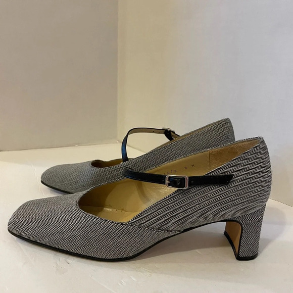 Talbots Leather Herringbone Pattern Heels Size 8 M - Picture 5 of 7